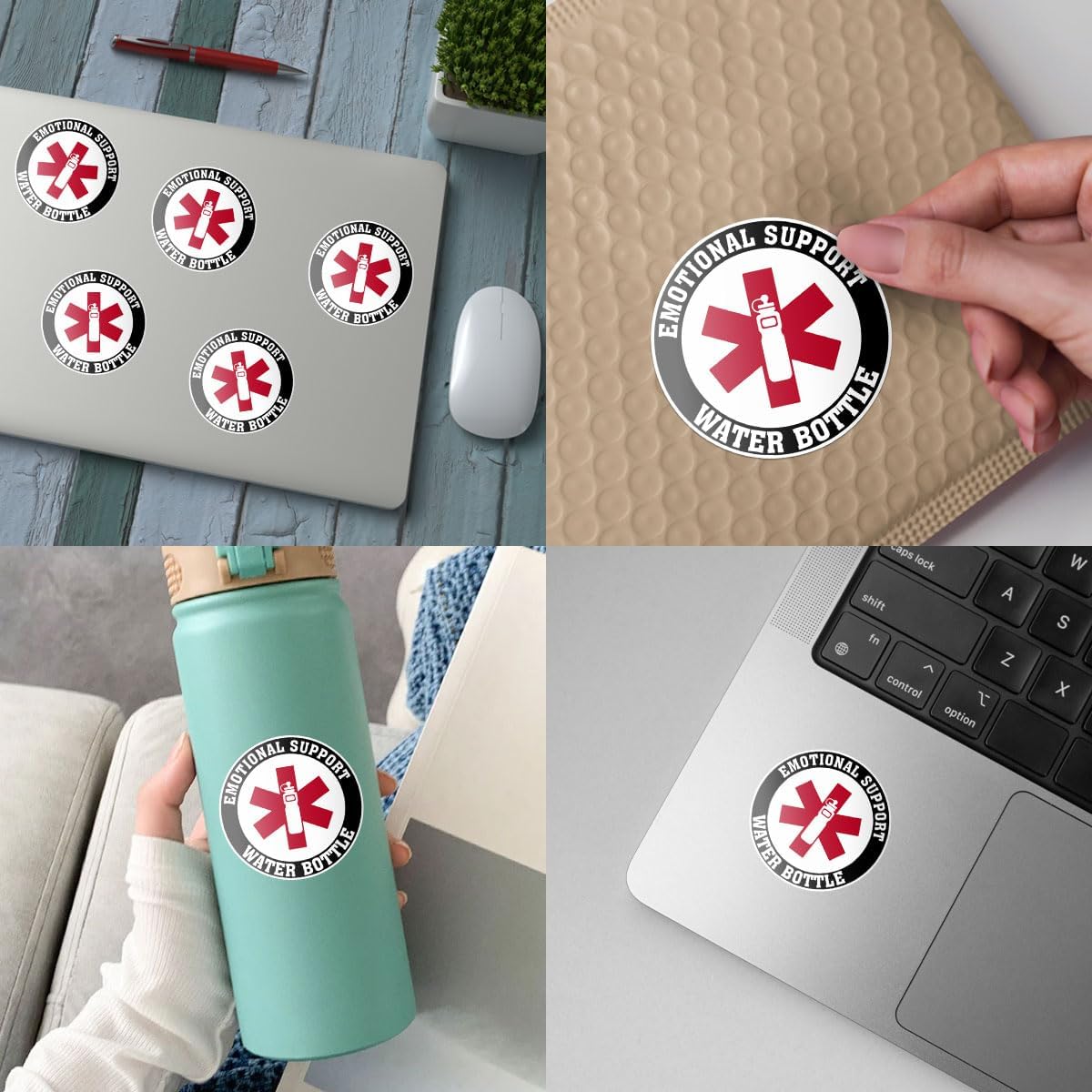 (3 Pcs) Emotional Support Water Bottle Sticker, Nurse Stickers Water Bottles, Sarcastic Stickers for Adults - Vinyl Stickers 3'' Waterproof for Water Bottles Laptop Phone Car Window Helmet (ES 1)