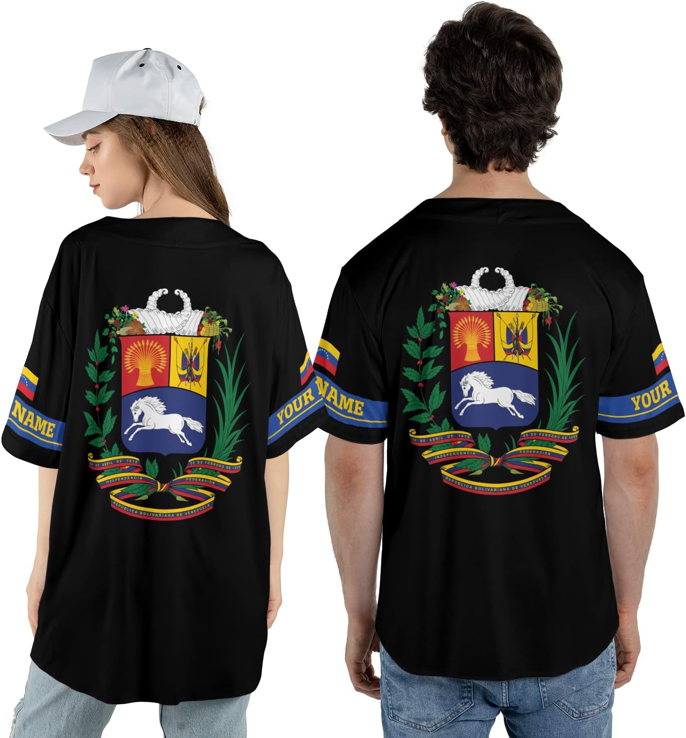 Custom Venezuela Jerseys for Men Venezuela Flag T-Shirt Venezuela Coat of Arms Shirt Venezuelan Pride Venezuela Flag Jerseys