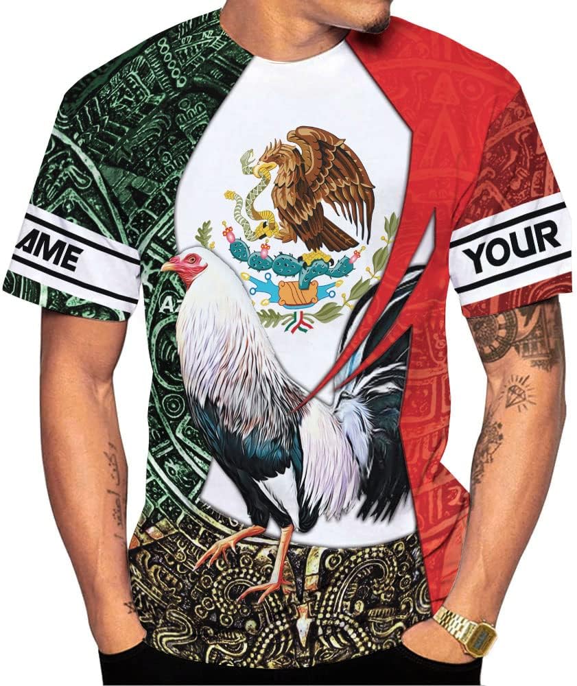 Personalized Name Mexican Shirts for Men, Customized Rooster Mexico Shirts for Men, Mexico Shirts for women, Mexico Shirt Eagle Flag Mexican Eagle Unisex Shirt, Mexico Soccer shirt men TS13