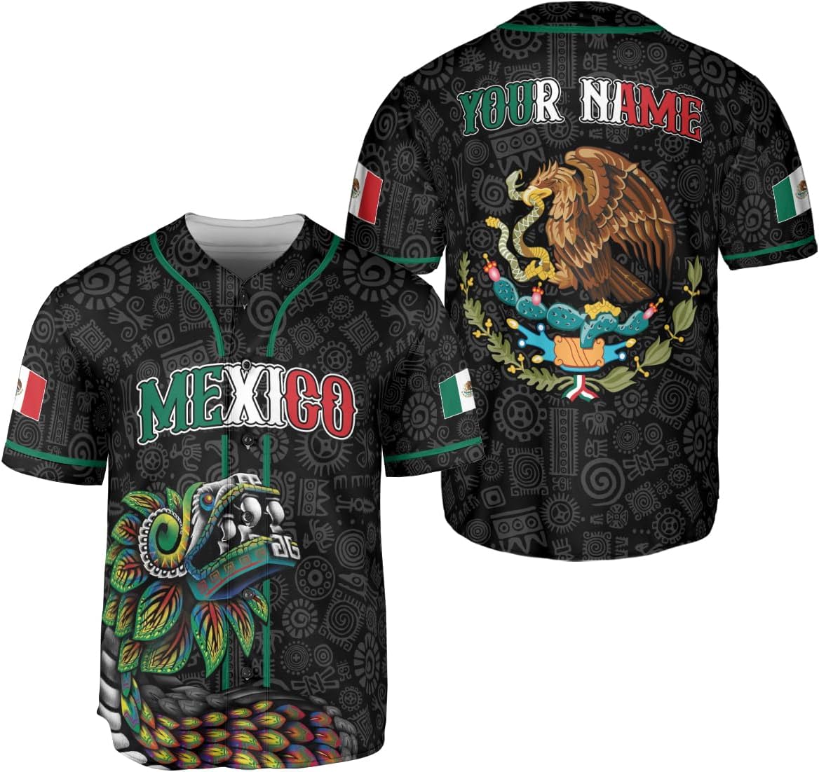 RoyalBro Personalized Mexico Baseball Jersey, Mexican Jersey for Men & Women, Mexican Flag Jersey, Mexico Shirt Camisa
