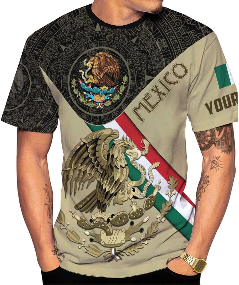 Mostprints Personalized Name Mexican Shirts for Men 3D, Customized Mexico Shirts for Men, Mexico Shirts for Women Mexico Shirt