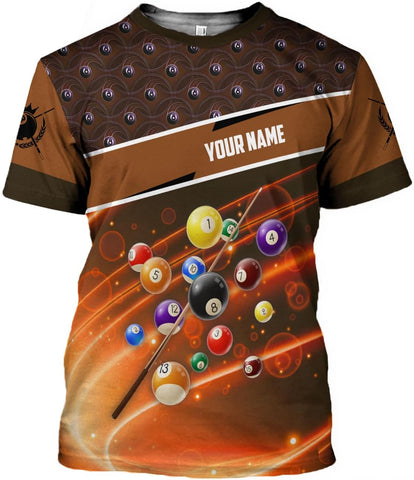Pretyprints Personalized 3D Billiard Shirt Custom Name Men Women Team Apparel Pool 8 Ball Flag Tshirt Billiards Shirts Gift