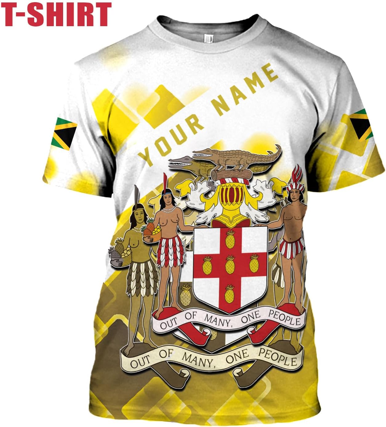 Ligthuy Personalized Jamaica Shirt 3D, Custom Jamaica Flag Lion Shirt for Men and Women, Jamaican Pride T-Shirt Unisex
