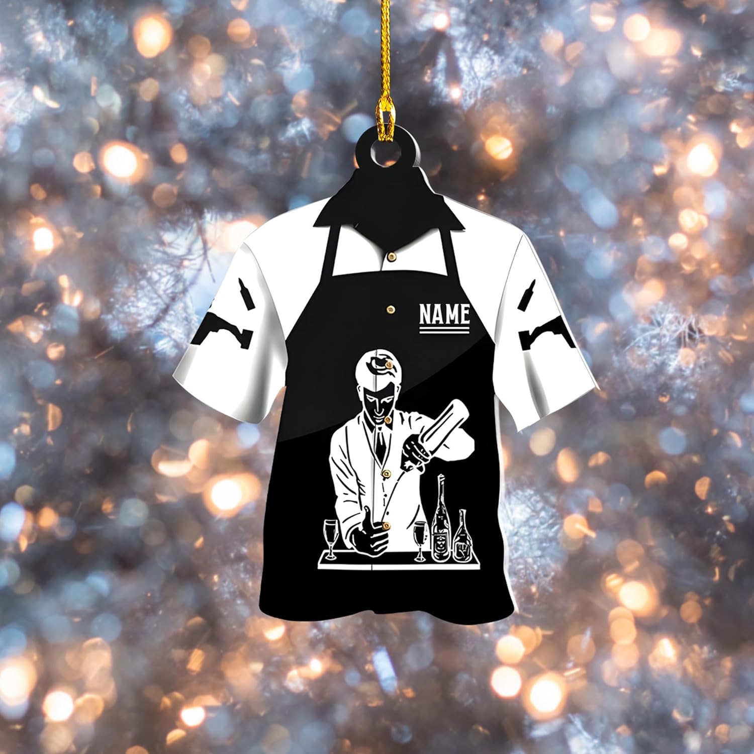 MAPrints Personalized Bartender Christmas Ornaments, Bartender Acrylic 2D Flat Ornament, Personalized Bartender Gift, Best Christmas Ornament 2024, Ornament Xmas Tree Hanging Decor Keepsake (BTD 8)