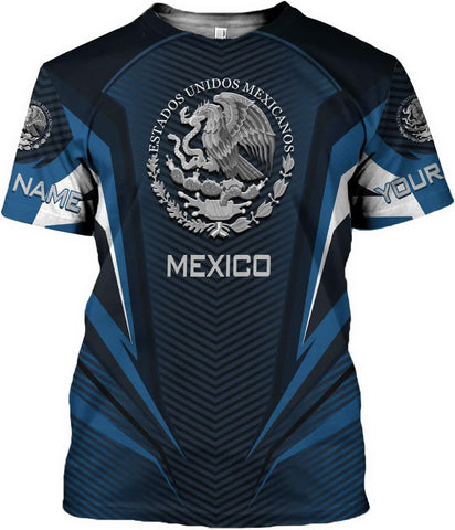 Mostprints Personalized Name Mexican Shirts for Men 3D, Customized Mexico Shirts for Men, Mexico Shirts for Women Mexico Shirt