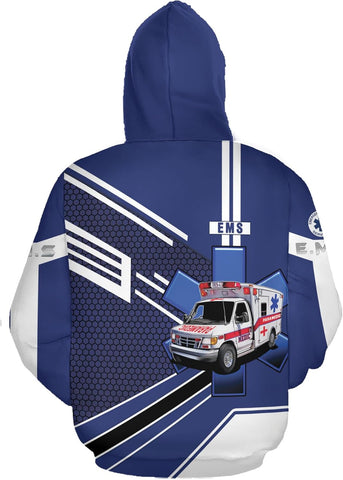 Leeprints Personalized EMT Hoodie EMS Sweatshirt Custom EMS Zip Hoodie Paramedic Uniform Emergency Medical Technician Shirts