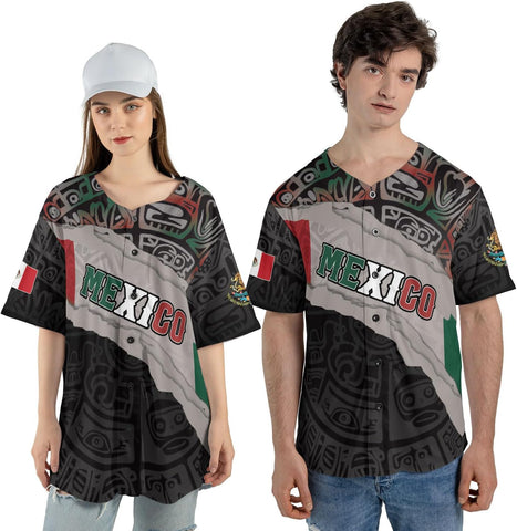 Mostprints Custom Mexico Baseball Jerseys Mexican Eagle & Flag Shirt for Teams, Mexico Shirts for Men & Women Size S-5XL