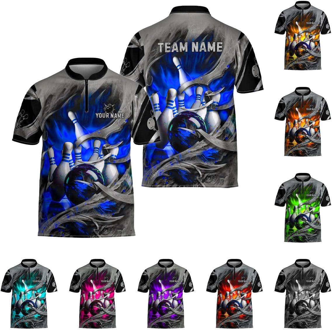 Mostprints Personalized Bowling Jersey 3D, Bowling Shirts for Team, Bowling Shirt Unisex for Men Women, Bowling Shirts for Men