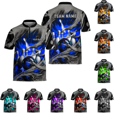 Mostprints Personalized Bowling Jersey 3D, Bowling Shirts for Team, Bowling Shirt Unisex for Men Women, Bowling Shirts for Men
