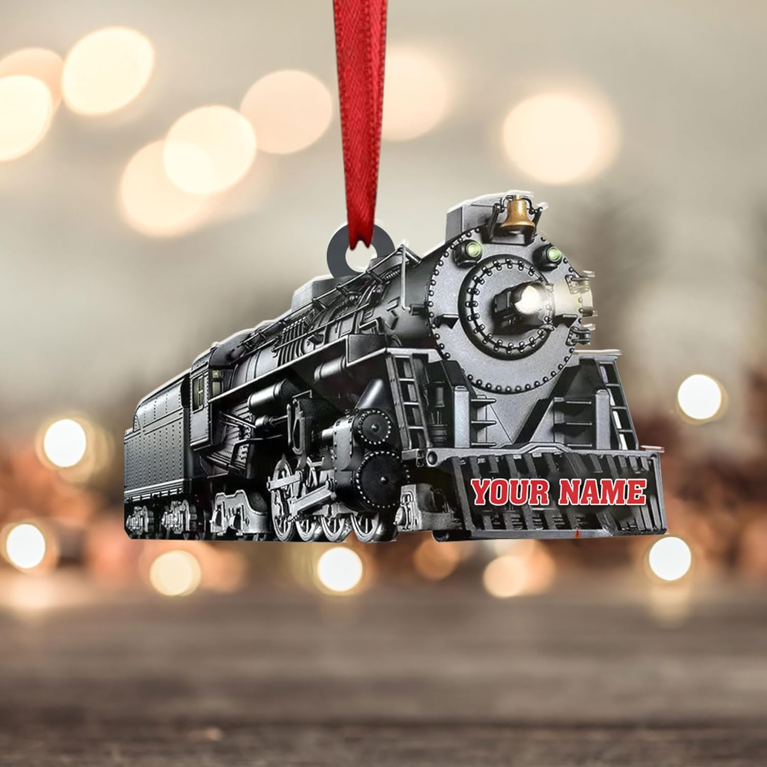 Personalized Train Ornament 2024 Train Christmas Ornaments, Railroader Ornaments Christmas Train Ornament, Train Ornaments for Christmas Tree Gift for Boy Trainman Rail Roader Hanging Decor Xmas (T18)