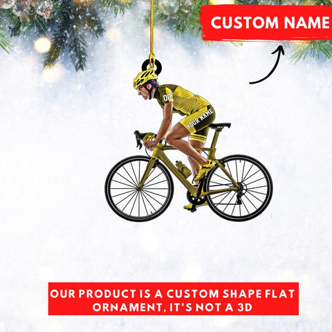 Personalized Mountain Biking Ornament, Custom Name & Year Christmas Tree Ornaments 2024, Xmas Cyclist Gifts, Mountain Bike Biking Rider Xmas Holiday Keepsake, Bicycle Racing Sport Presents (Style 10)