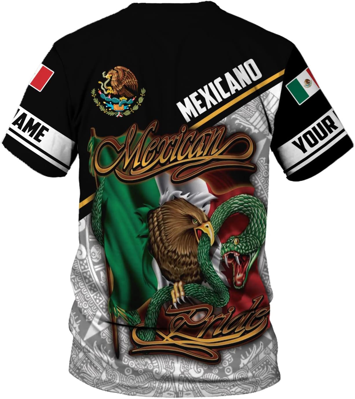 Mostefy Personalized Name Mexican Shirts for Men 3D Customized Mexico Shirts for Men, Mexico Shirts for Women Mexico Shirt (US, Alpha, Small, Regular, Regular, Multi 3)