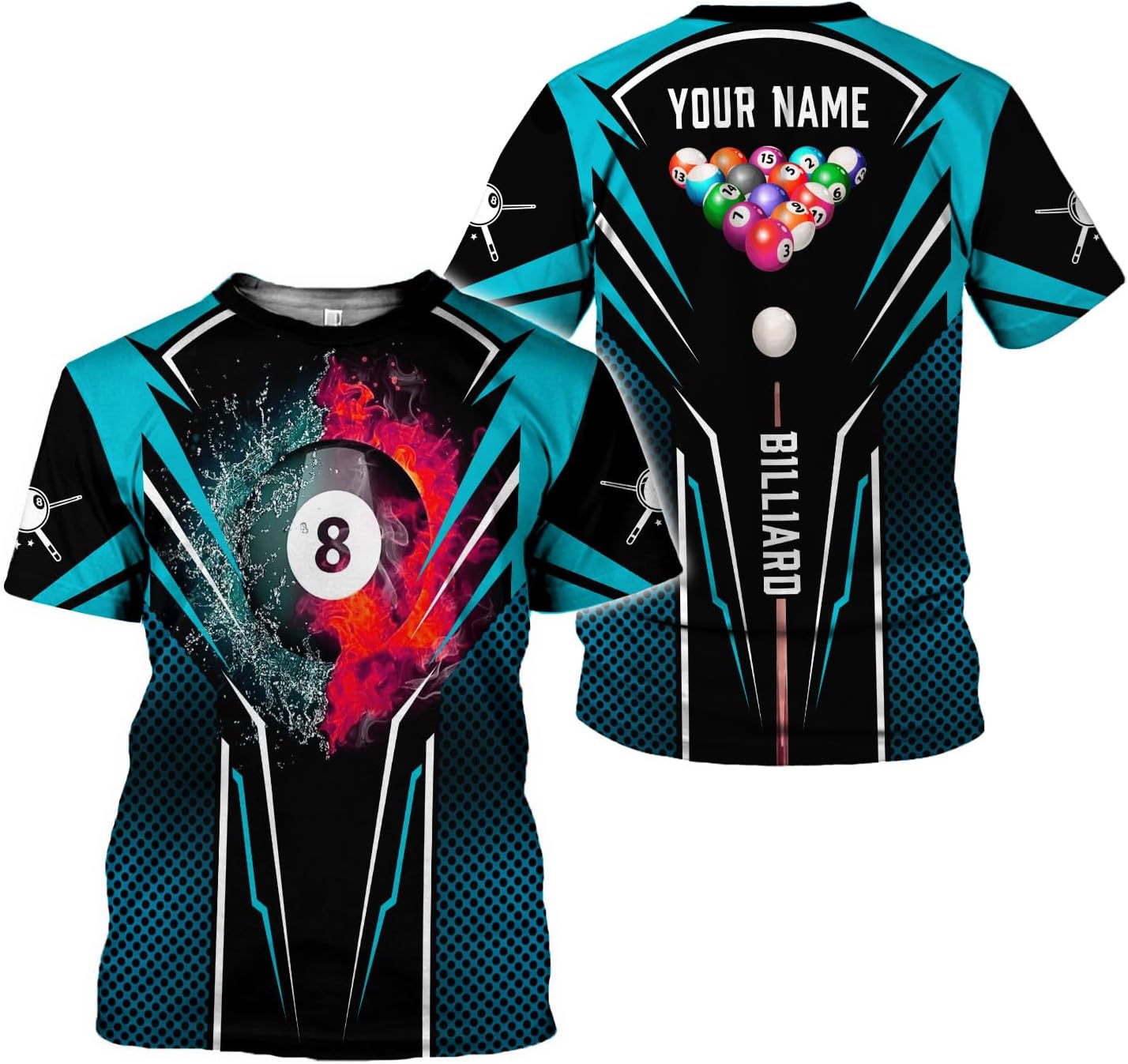 Parvii Personalized Billiards Shirt for Men, 8 Ball Pool Shirt, Billiards Gift