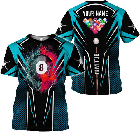 Parvii Personalized Billiards Shirt for Men, 8 Ball Pool Shirt, Billiards Gift