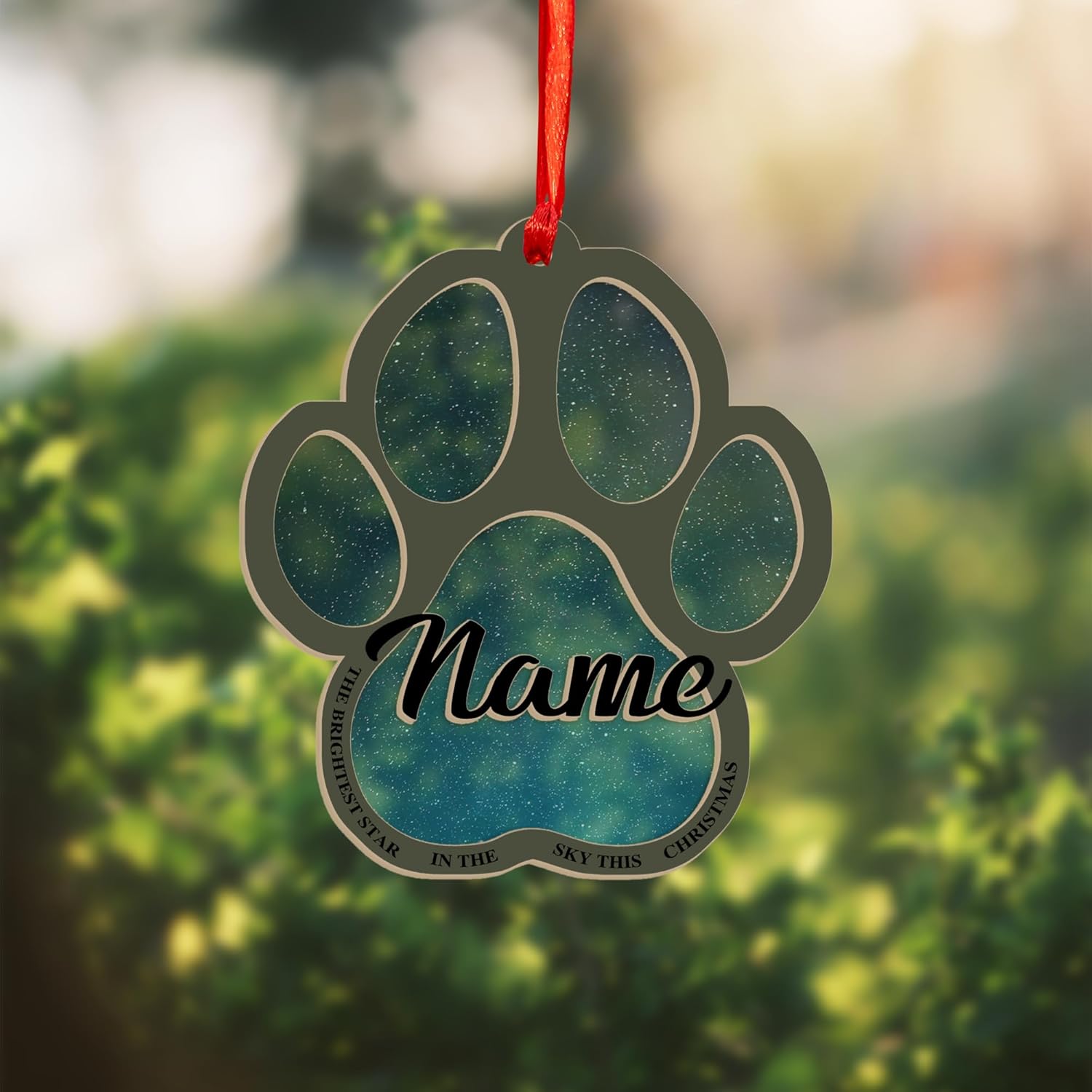 MAPrints Personalized Suncatcher Wooden Dog Cat Paw Ornament Christmas 2024, Custom Dog Paw Suncatcher Wood Ornaments with Names, Pet Paw Wooden Dog Ornament, Pet Paw Christmas Ornament (PAW 9)