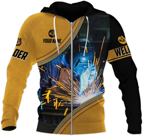 Mostprints Personalized Name Welding Shirt 3D, Custom Welding Shirts Gift, Welding Shirts, Welder Shirt for Men and Women
