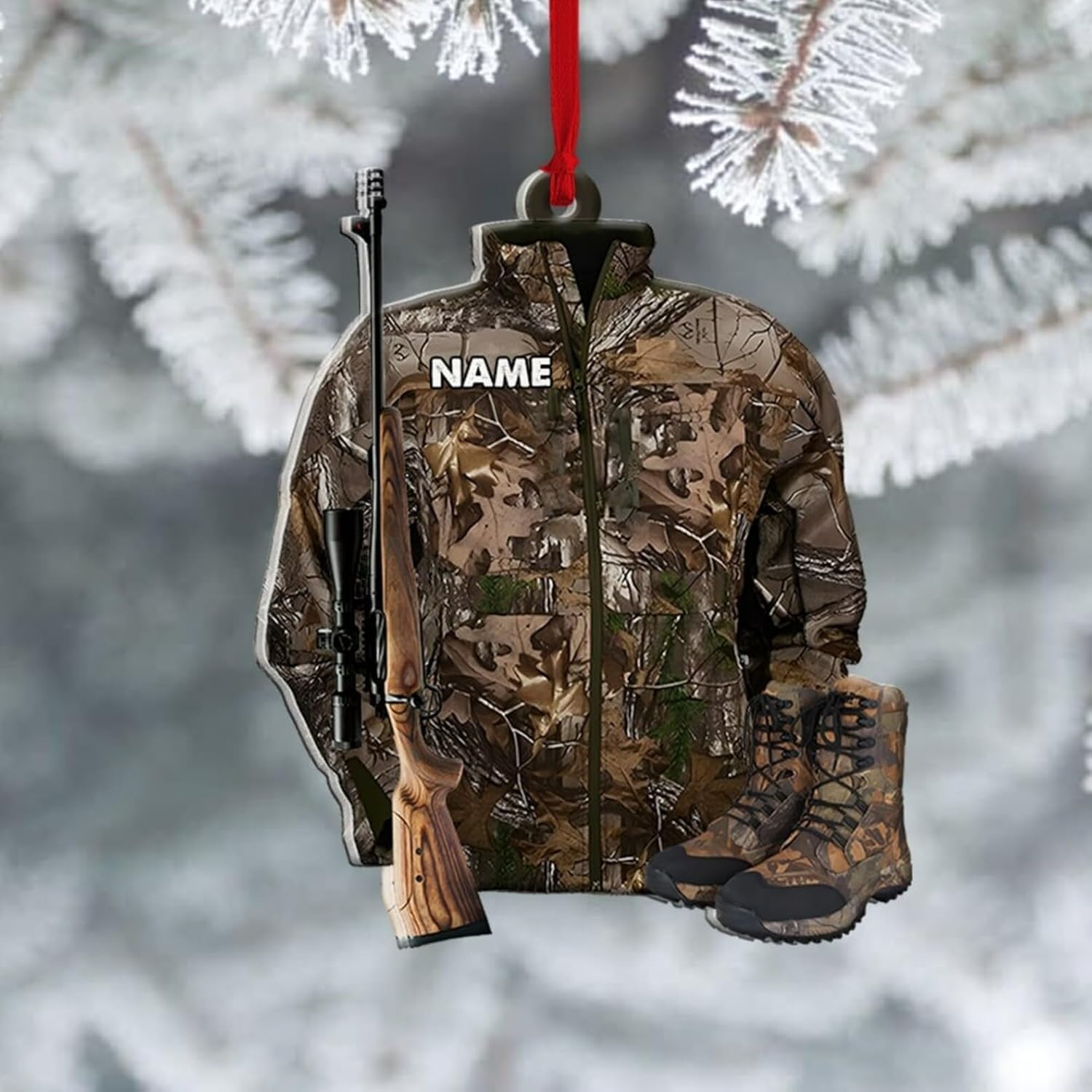 Artparel Personalized Hunting Ornament, Hunter Vest Ornament, Custom Hunting Christmas Ornament, Gifts for Hunting Lovers (Hunting 9)