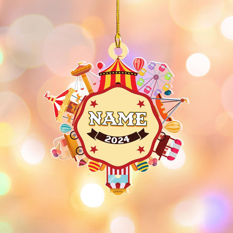 Intenprints Personalized Circus Ornament, Carnival Circus Gift for Boys Girls Welcome to The Carnival, Clown Performers Carnival Party Decoration (Acrylic, Style 12)