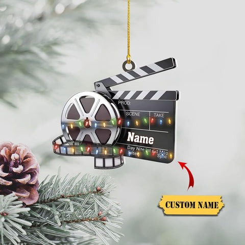 AOVL Personalized Film Clapboard Ornament Movie Clapper Christmas Ornaments Film Clapboard Ornament Film Clapper Ornament Director Clapboard Christmas Ornament Movie Clapperboard Theater (Film 15)