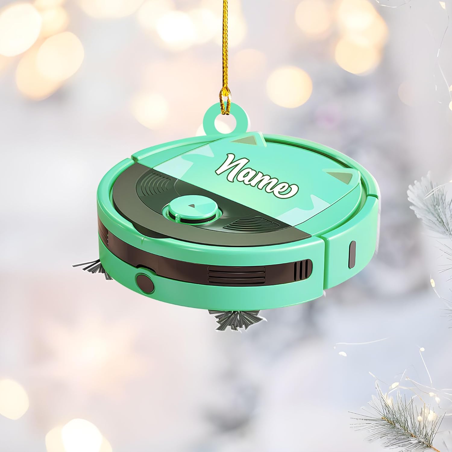 Customized Vacuum Cleaner Christmas Ornament, Cleaning Tools Ornament for Christmas Tree, Gift for Housewife Housekeeper, Holiday Xmas Tree Hanging Decor for Mom Woman Wife (Acrylic, Style 5)