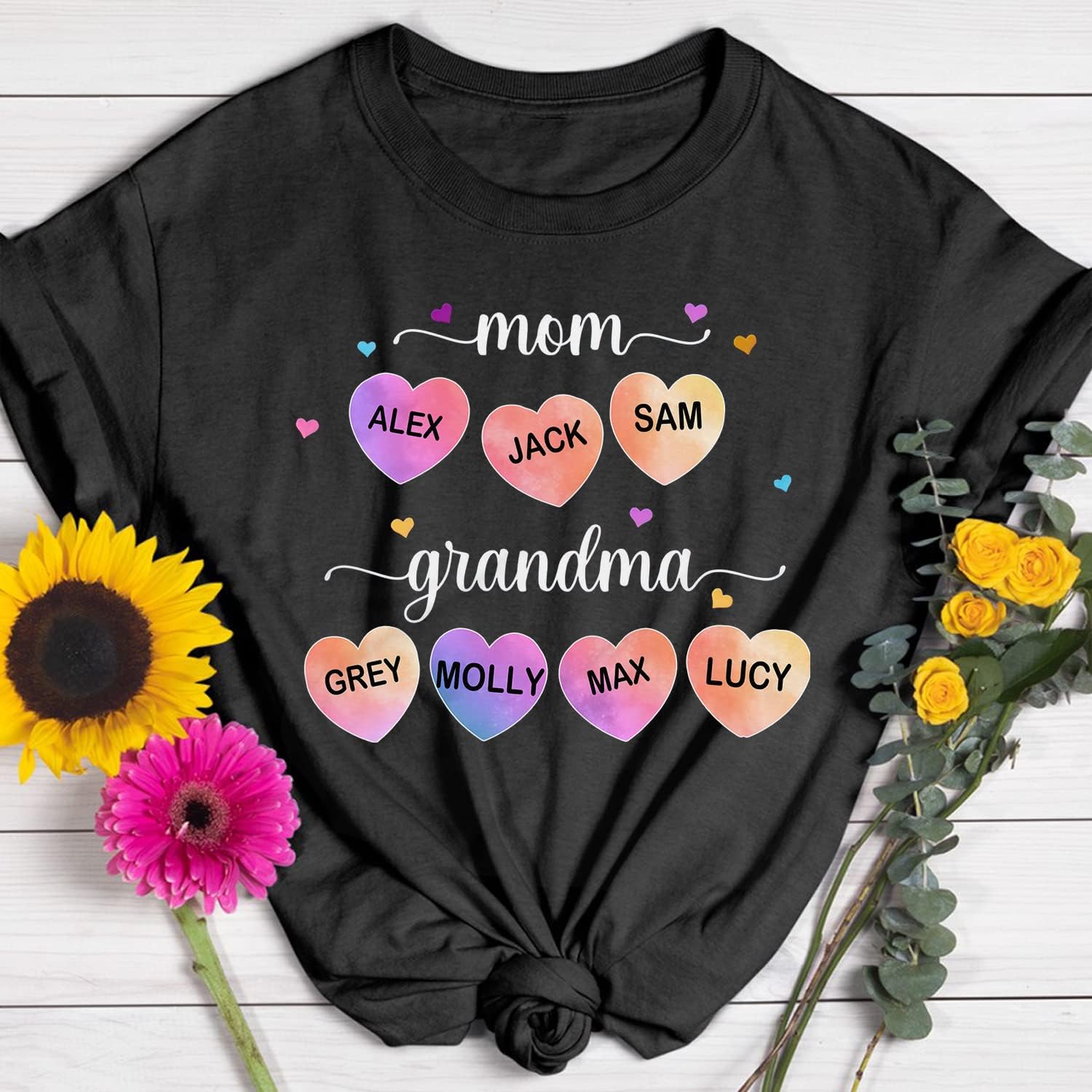 Personalized Mother's Day Tee, Mom and Grandma Belong to Kids, Grandkids Names Shirt for Nana Mimi Mom Grandma Mamaw