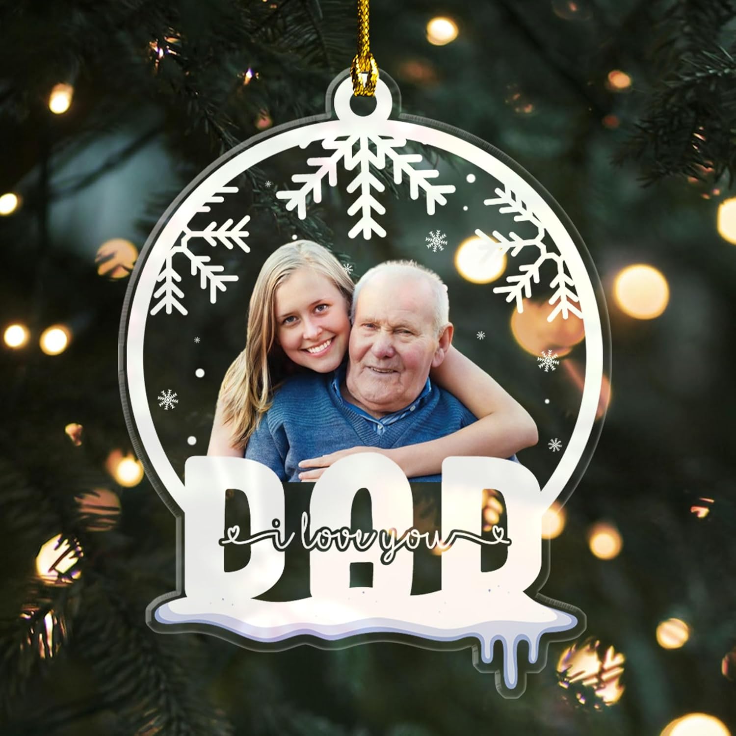 Personalized Best Father Ornament, Custom Christmas Father Gift, Xmas Daddy Gift for Christmas Tree 2024, Good Dad Christmas Ornaments (BFF 20)