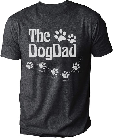 Personalized Dog Dad Shirts for Men, Best Dog Dad Ever Tshirt Gifts Fathers Day, Custom Funny Dogfather T-Shirt (TS16)