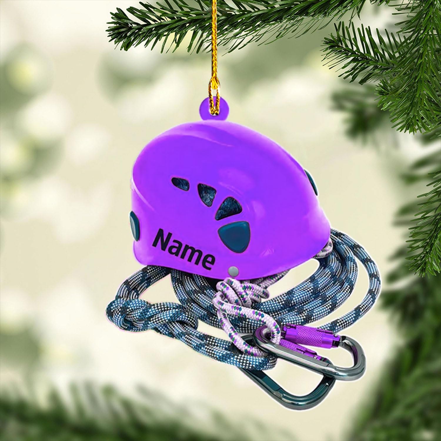 HomeDesign Personalized Rock Climbing Ornaments Custom Climbing Ornament Rock Climber Ornament, Mountain Climbing Bag, Climber Gift Bouldering Gifts Ornament Christmas Hanging Ornament (CL 2)