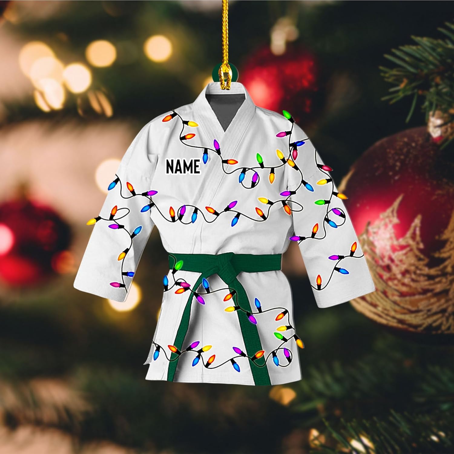 Artparel Personalized Karate Ornament Karate Uniform Ornaments Gifts for Karate Lovers Karate Gift Christmas Ornament 2024 Taekwondo Ornament Jiu Jitsu Ornament Gift for Karate (Karate 4)