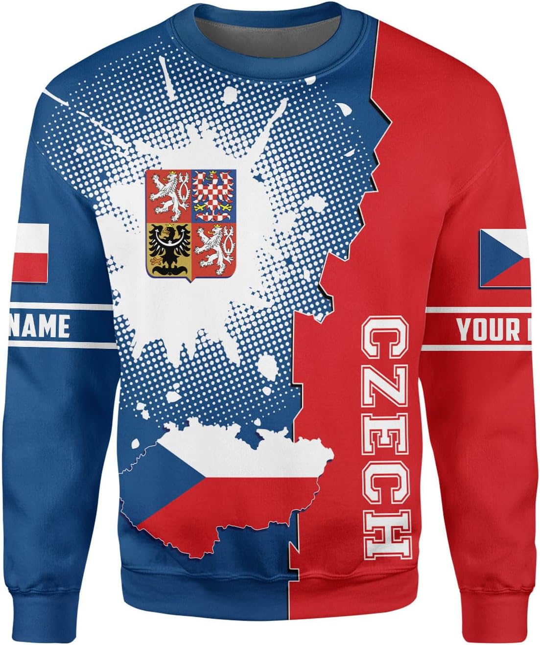 Personalized Czech Shirts 3D, Czechoslovakian T-Shirts, Czech Republic Flag Pride Shirt Unisex, Gifts for Czechs (CZ 3)
