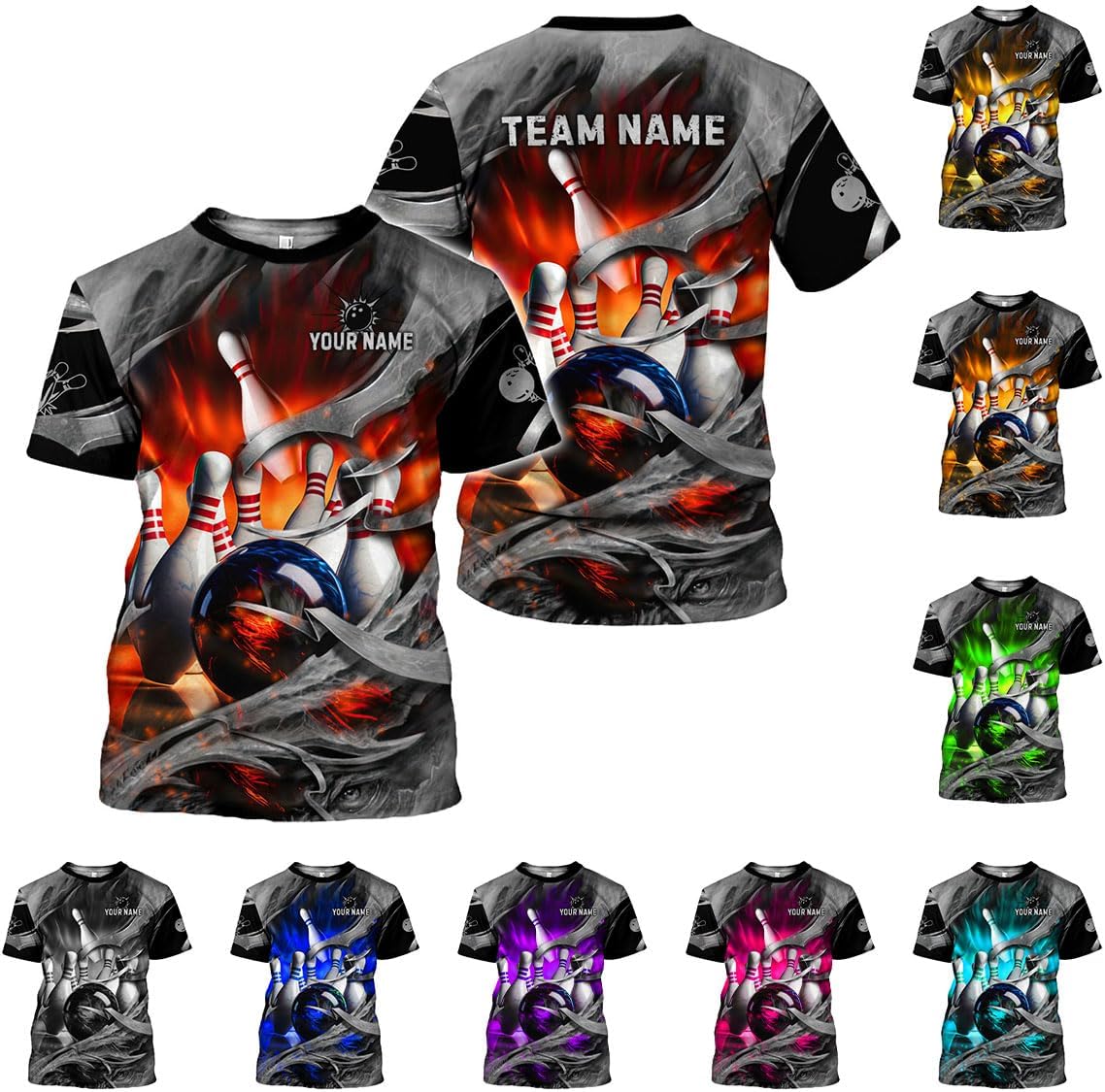 Rivelus Custom 3D Bowling Shirts Personalized for Men and Women - Unique Team Shirt & Gifts for Bowling Lovers