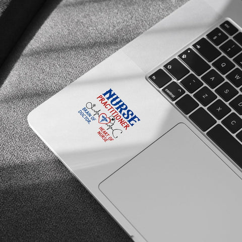 3 Pcs Nurse Practitioner Sticker, Brain of Doctor Heart of Nurse Sticker, Funny NP Sticker for Medical Workers, Nurses, Doctors Gift for Laptop Notebook Phone Kindles Tumbler (Nurse Practitioner 1)