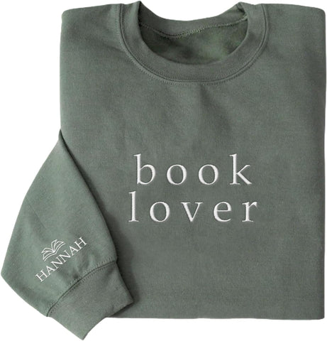 Women's Cotton Crew Neck Sweatshirt, Book 6, Personalized Embroidered