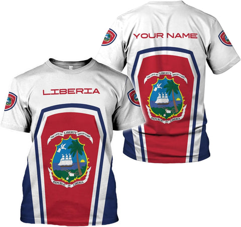 Royal Fight Personalized Liberia Shirts Liberian Pride Flag Shirt Liberia Flag Shirts Liberia Flag Gift T-Shirt for Men Women