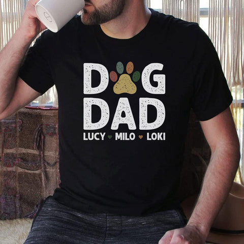 Personalized Dog Dad Shirts for Men, Best Dog Dad Ever Tshirt Gifts Fathers Day, Custom Funny Dogfather T-Shirt (TS19)