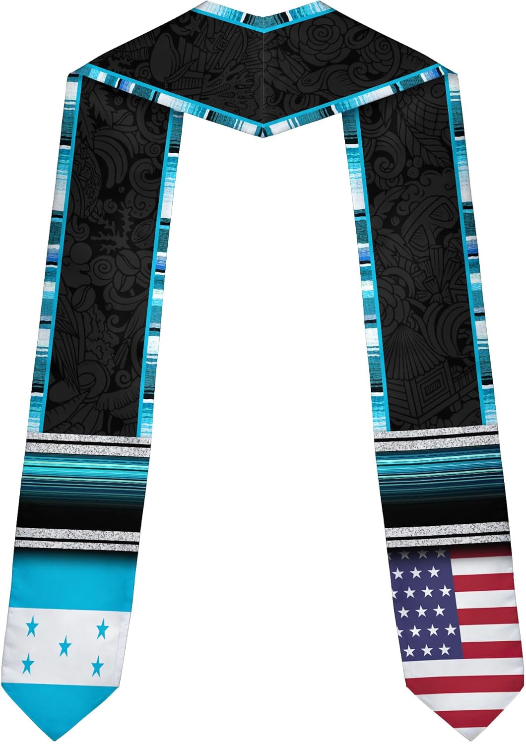Pretyprints Honduran Graduation Sash, Custom Honduran American Flag Graduation Sash 2025, Honduras Graduation Stole