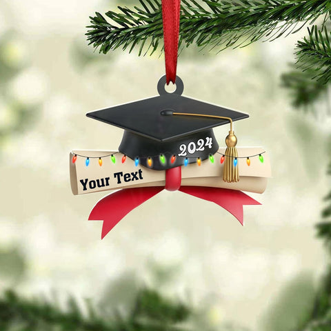 AOVL Graduation Ornament, Graduation Ornaments Class of 2023, Graduation Cap and Scroll Xmas Gift, Graduation Christmas Xmas Tree Ornaments, Gifts for Graduate, School Ornaments (HGRA5)