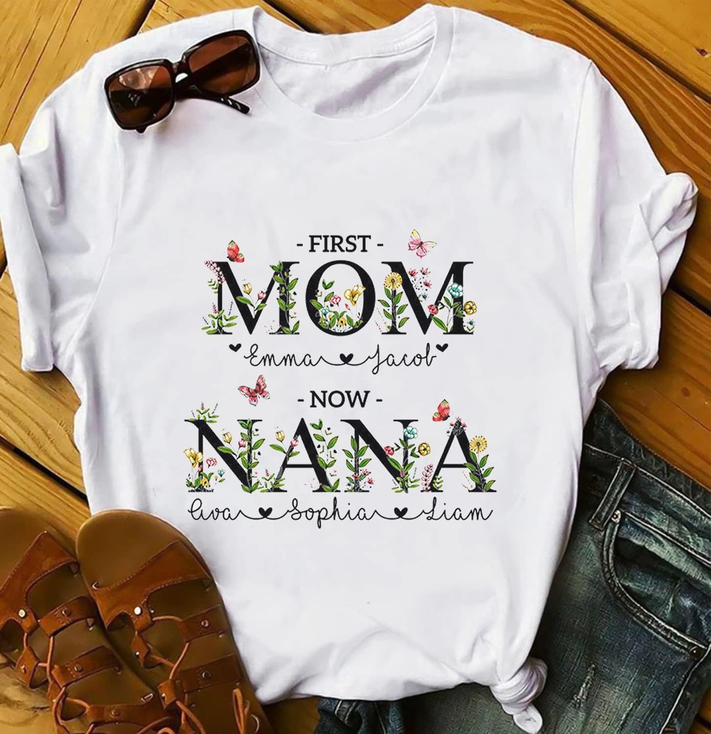 Personalized Mother's Day Tee, Mom and Grandma Belong to Kids, Grandkids Names Shirt for Nana Mimi Mom Grandma Mamaw