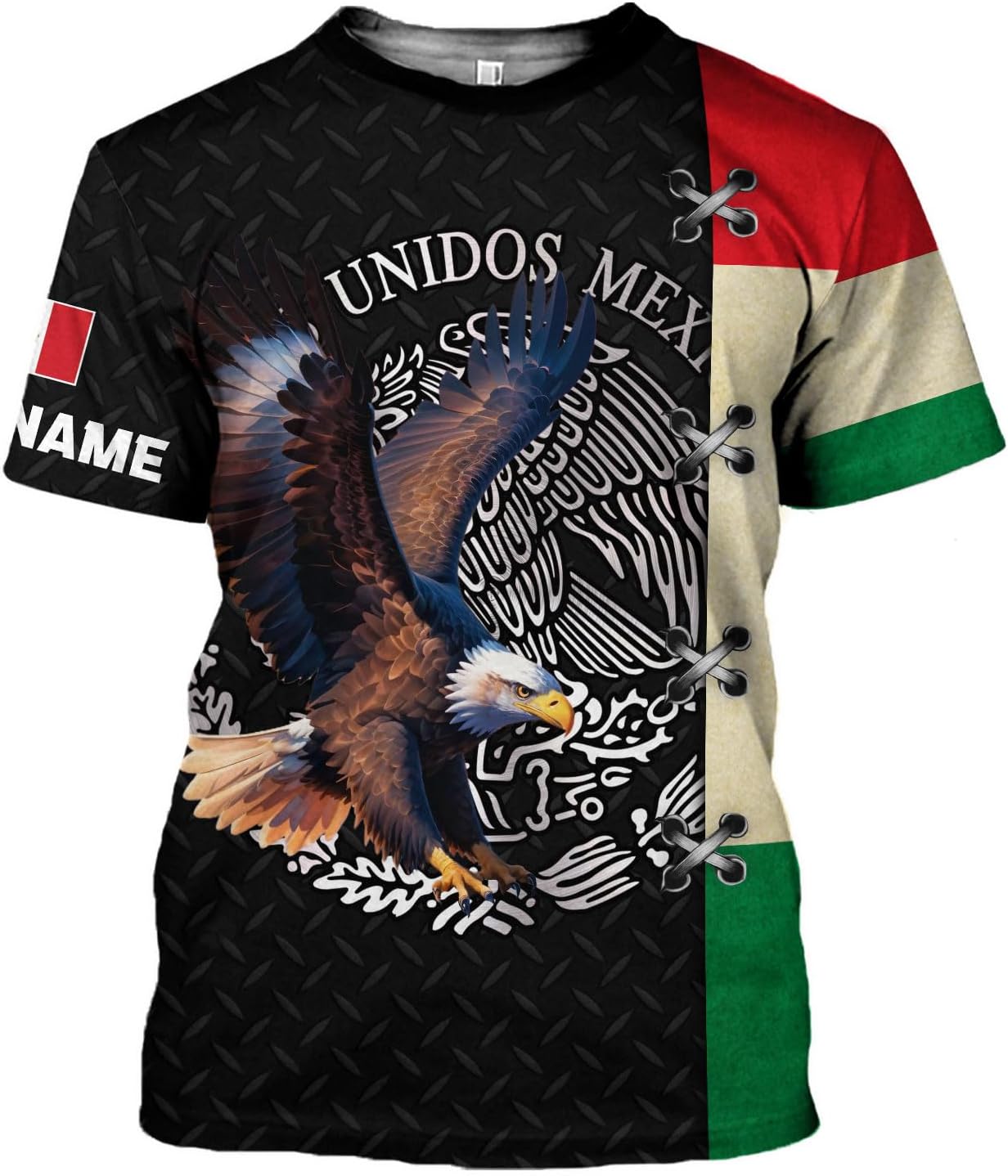 Mostprints Personalized Name Mexican Shirts for Men 3D Customized Mexico Shirts for Men Mexico Shirts for Women Mexico Shirt