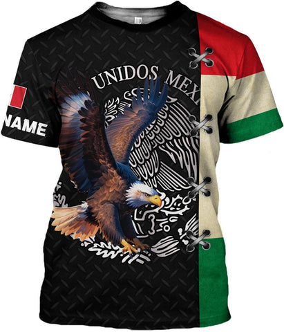 Mostprints Personalized Name Mexican Shirts for Men 3D Customized Mexico Shirts for Men Mexico Shirts for Women Mexico Shirt