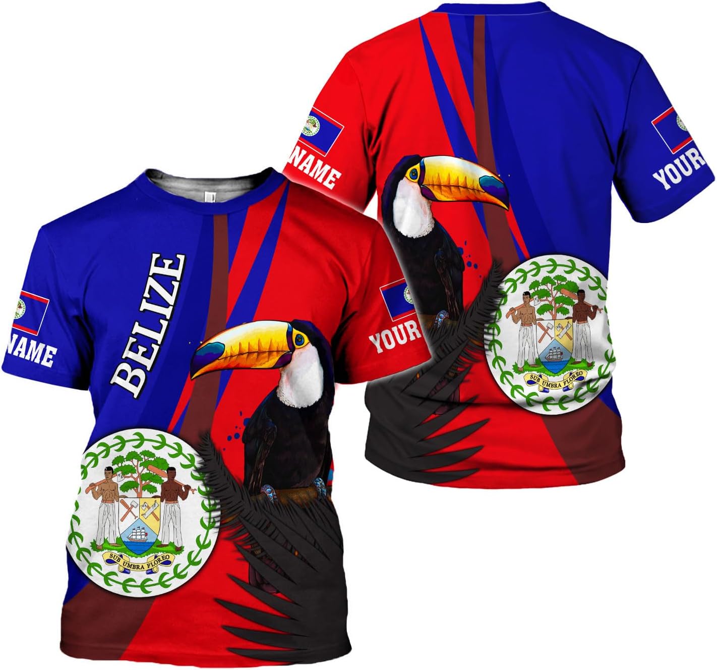 Artparel Personalized Belize Shirt Coat of Arms of Belize Flag Shirts Belizean Country Flag Gift T-Shirt Belizean Shirt S-5XL