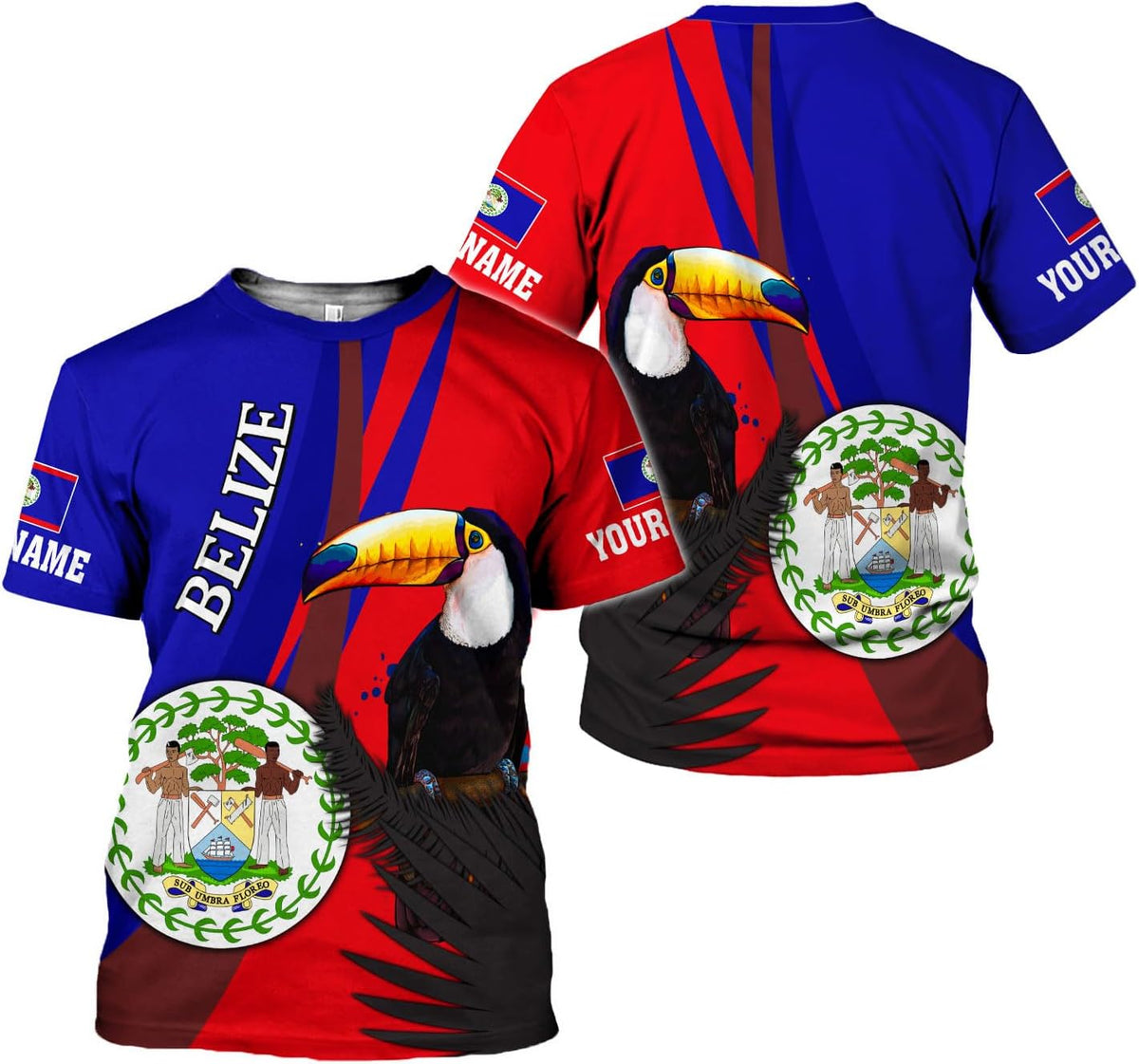 Artparel Personalized Belize Shirt Coat of Arms of Belize Flag Shirts Belizean Country Flag Gift T-Shirt Belizean Shirt S-5XL