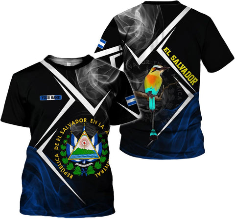 Custom Name El Salvador Shirt Personalized 3D Camisas De El Salvador Flag Shirts for Men Women Salvadoran Jersey Pride Gift