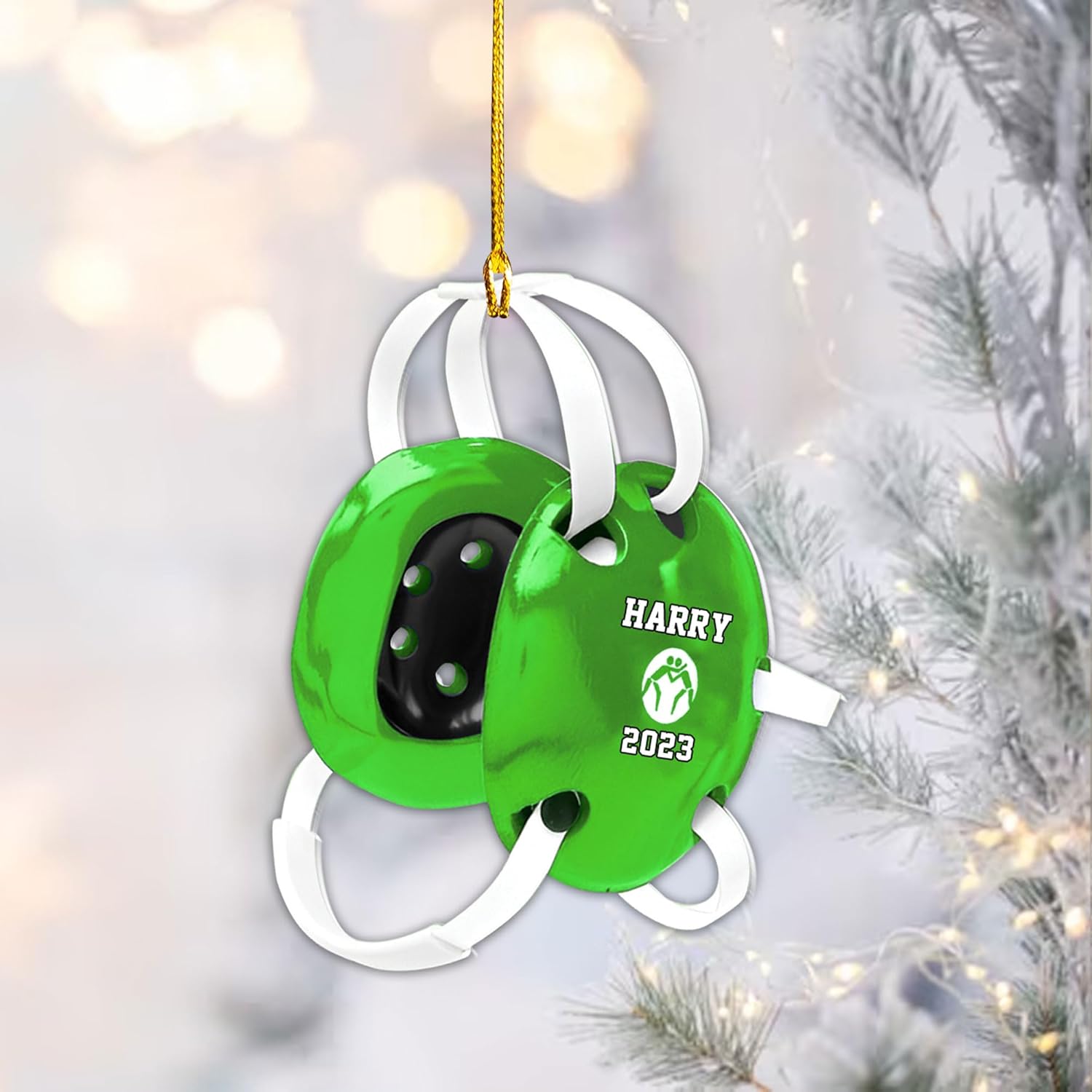 Royal Fight Personalized Wrestling Ornament Wrestling Helmet Ornaments Wrestling Christmas Ornament Gift for Wrestling Player Wrestling Christmas Tree Ornaments for Boys or Girls (Wrestling 6)