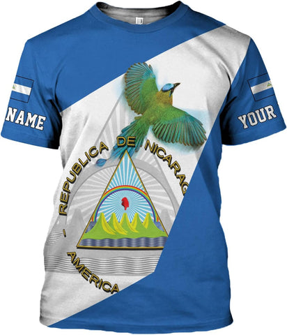 Vybonz Personalized Nicaragua Shirt 3D, Nicaragua Flag Shirts, Nicaraguan Camisas T-Shirt, Nicaragua Shirts for Men Women