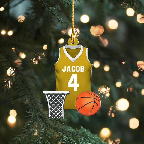 Artparel Personalized Basketball Ornaments, Basketball Christmas Ornament, Car Ornament, Custom Basketball Player Ornament, Basketball Ornaments for Christmas Tree (BKBV 8)