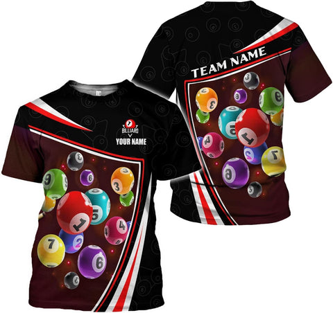 Ligthuy Personalized Name Billiard Shirts 3D, Billiards Shirt 8 Ball Billiard Shirt Custom Men's Pool Men Women1