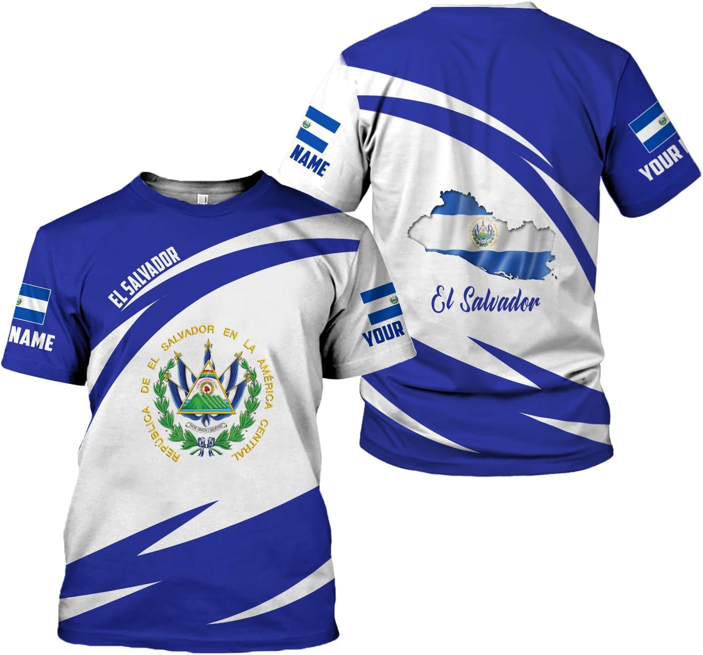 Personalized El Salvador Shirt Custom Camiseta de El Salvador Flag Shirt Men, Women Salvadorans Pride El Salvadoreña Tshirt