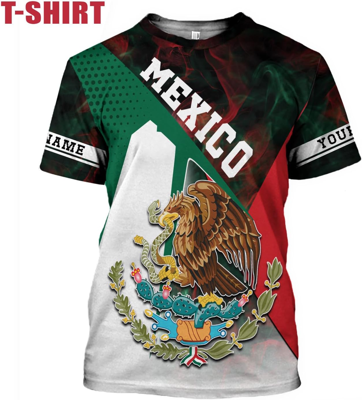 Mostprints Personalized Name Mexican Shirts for Men 3D, Customized Mexico Shirts for Men, Mexico Shirts for Women Mexico Shirt1