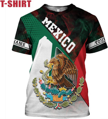 Mostprints Personalized Name Mexican Shirts for Men 3D, Customized Mexico Shirts for Men, Mexico Shirts for Women Mexico Shirt1